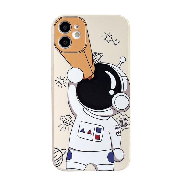 Cartoon Astronaut Planet Phone Case For Samsung