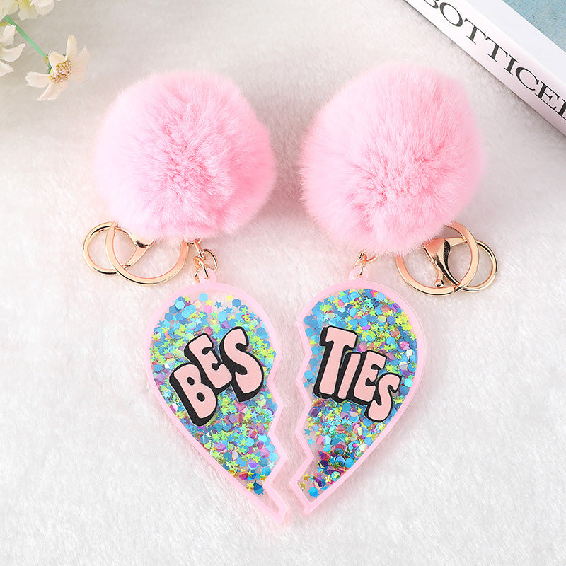 Besties PomPom Keychain Pair