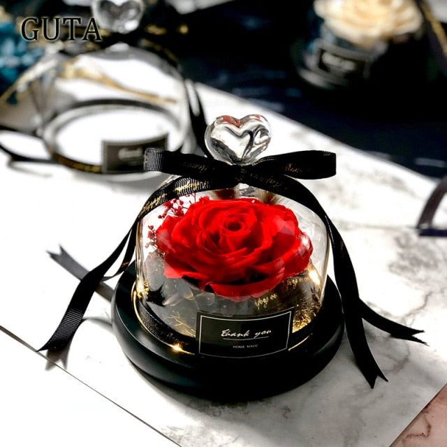 FlaskFlower | Gift Preserved Rose Dome | Thank You & Romantic Gift | 4.5"