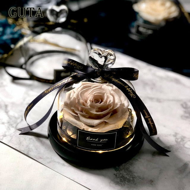 FlaskFlower | Gift Preserved Rose Dome | Thank You & Romantic Gift | 4.5"