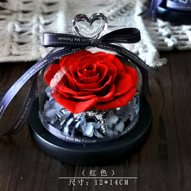 FlaskFlower | Gift Preserved Rose Dome | Thank You & Romantic Gift | 4.5"