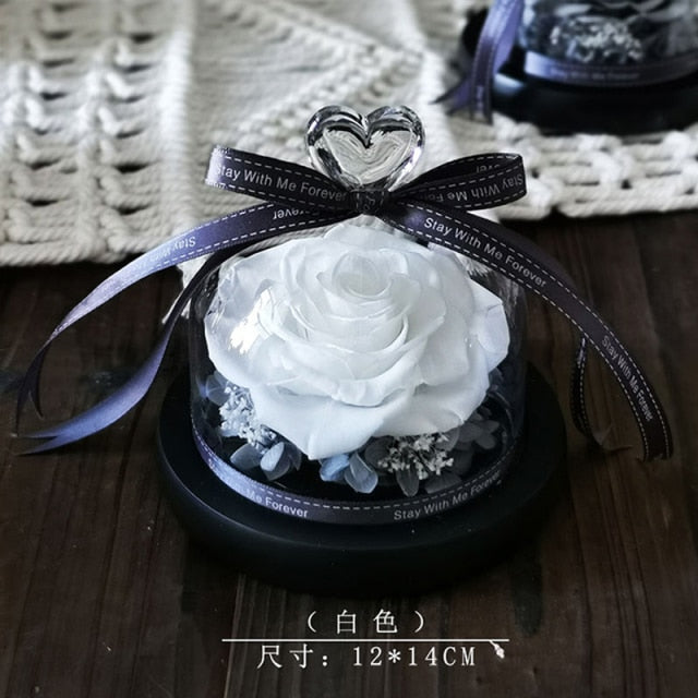 FlaskFlower | Gift Preserved Rose Dome | Thank You & Romantic Gift | 4.5"