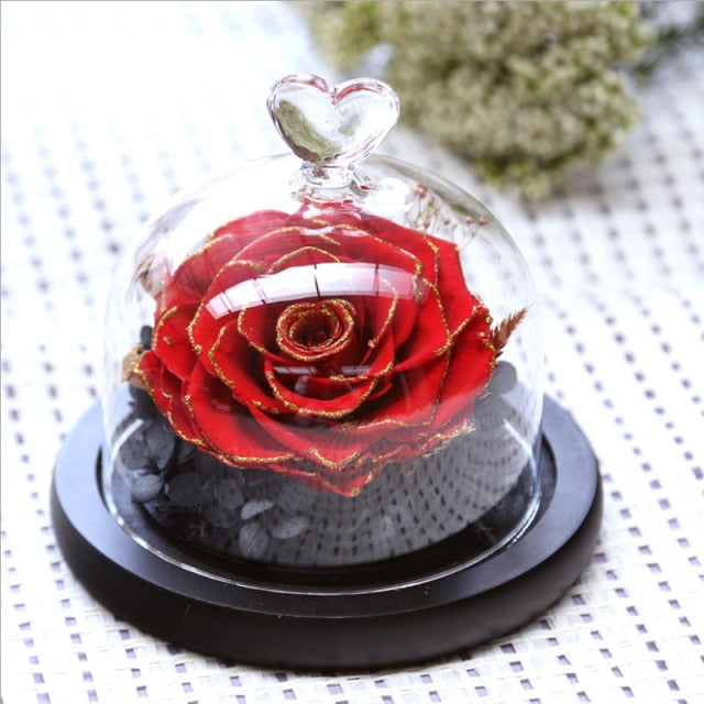 FlaskFlower | Gift Preserved Rose Dome | Thank You & Romantic Gift | 4.5"