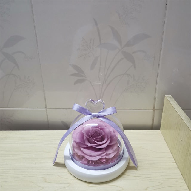 FlaskFlower | Gift Preserved Rose Dome | Thank You & Romantic Gift | 4.5"