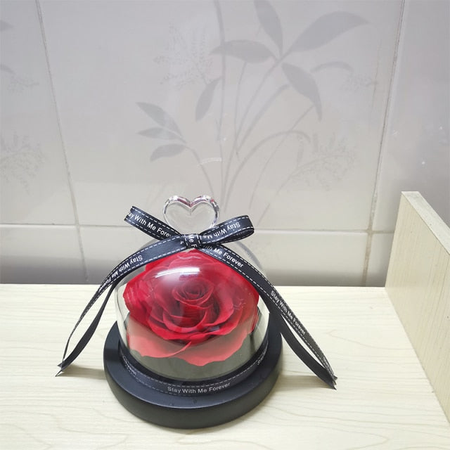 FlaskFlower | Gift Preserved Rose Dome | Thank You & Romantic Gift | 4.5"