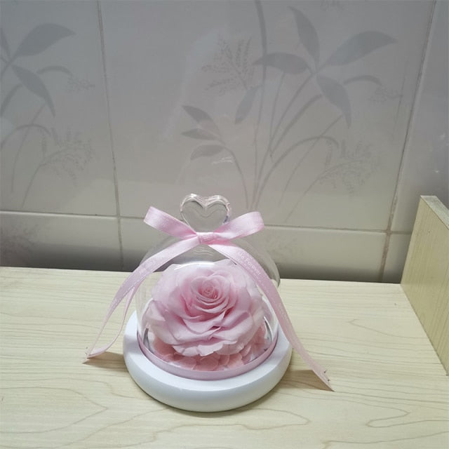 FlaskFlower | Gift Preserved Rose Dome | Thank You & Romantic Gift | 4.5"