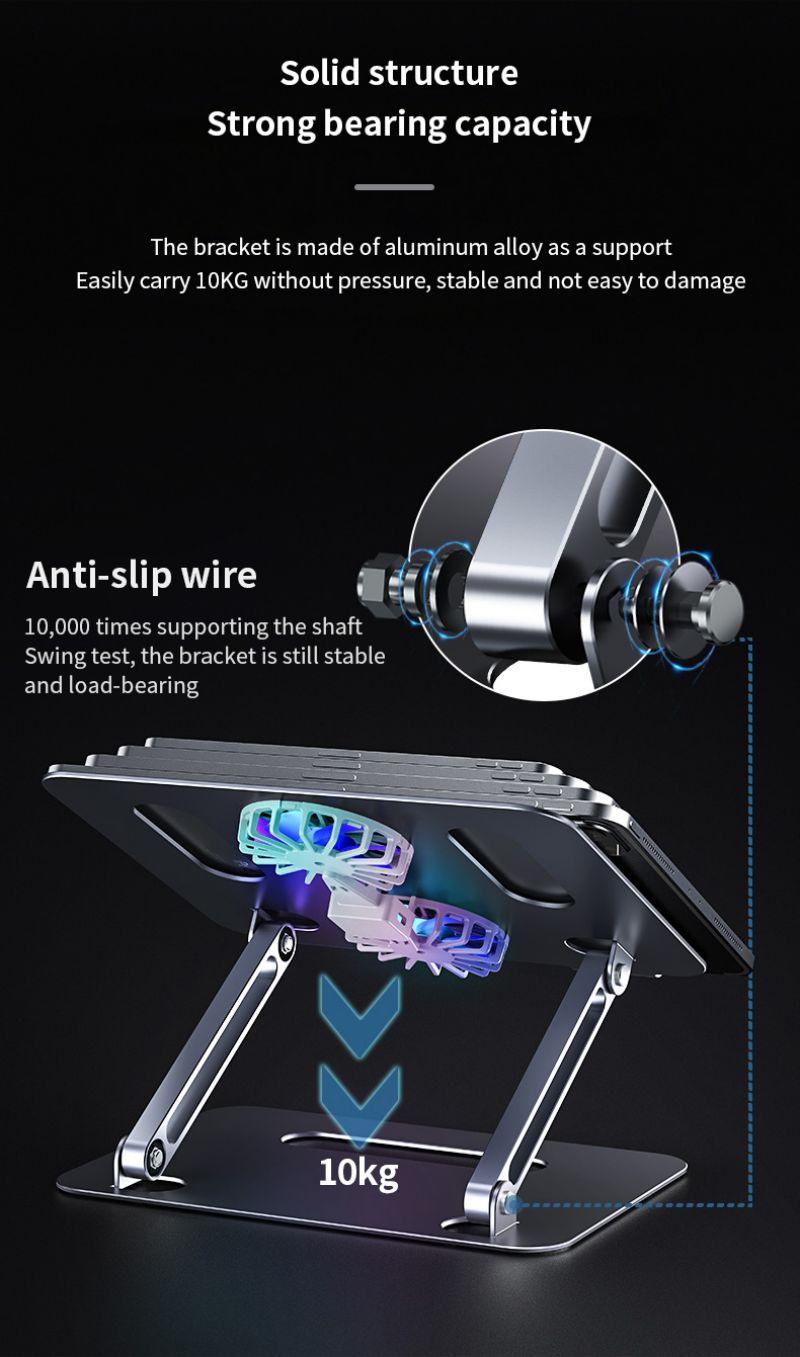 Aluminum Foldable Gaming Laptop Stand with Cooling