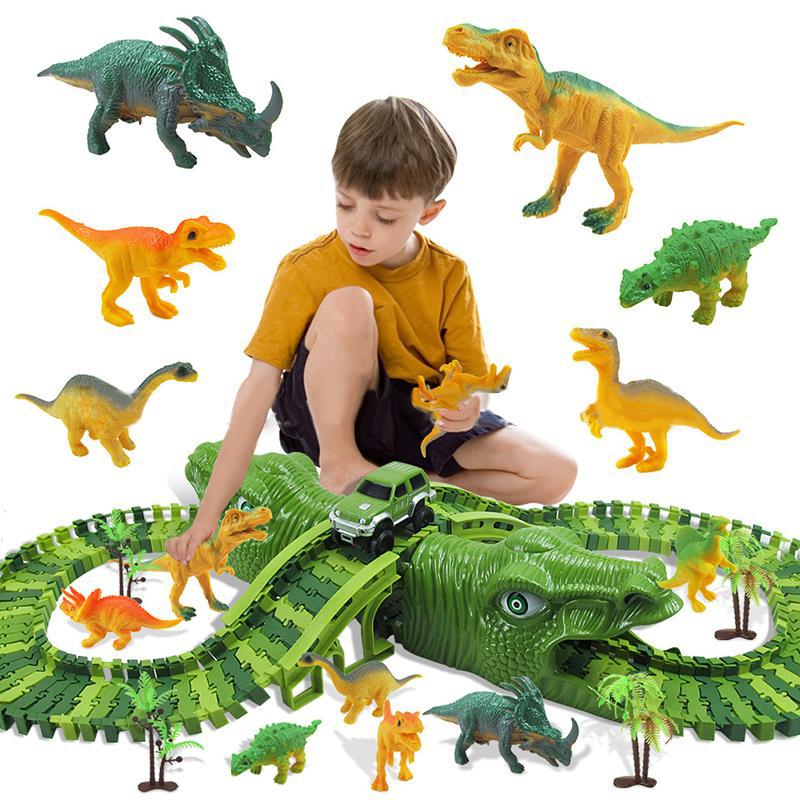 DinoRace! | Jurassic Dino Racing Car Rail Set | 153 PCS