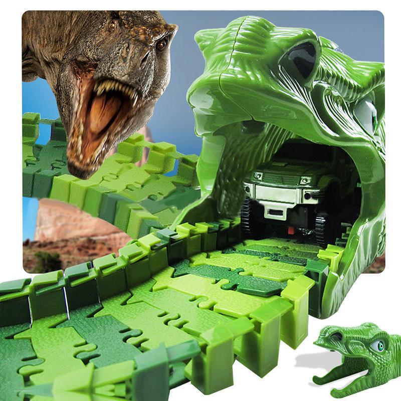 DinoRace! | Jurassic Dino Racing Car Rail Set | 153 PCS