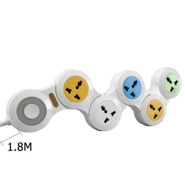 Folding style Power Strip 4Way/5Way Outlets Dual USB Ports Extension Cord