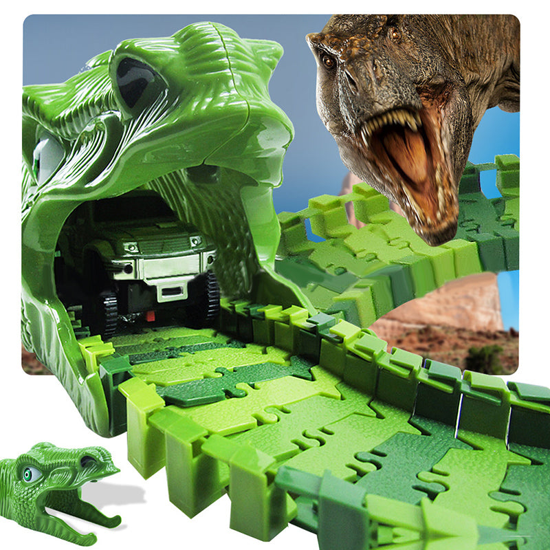 DinoRace! | Jurassic Dino Racing Car Rail Set | 153 PCS