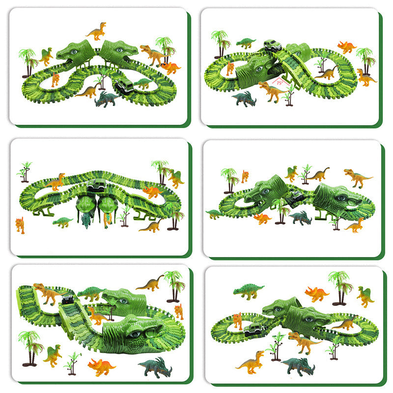 DinoRace! | Jurassic Dino Racing Car Rail Set | 153 PCS