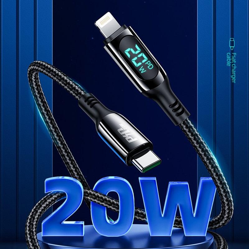 USB C To Type C 100W Cable Fast Charging LED Digital Display