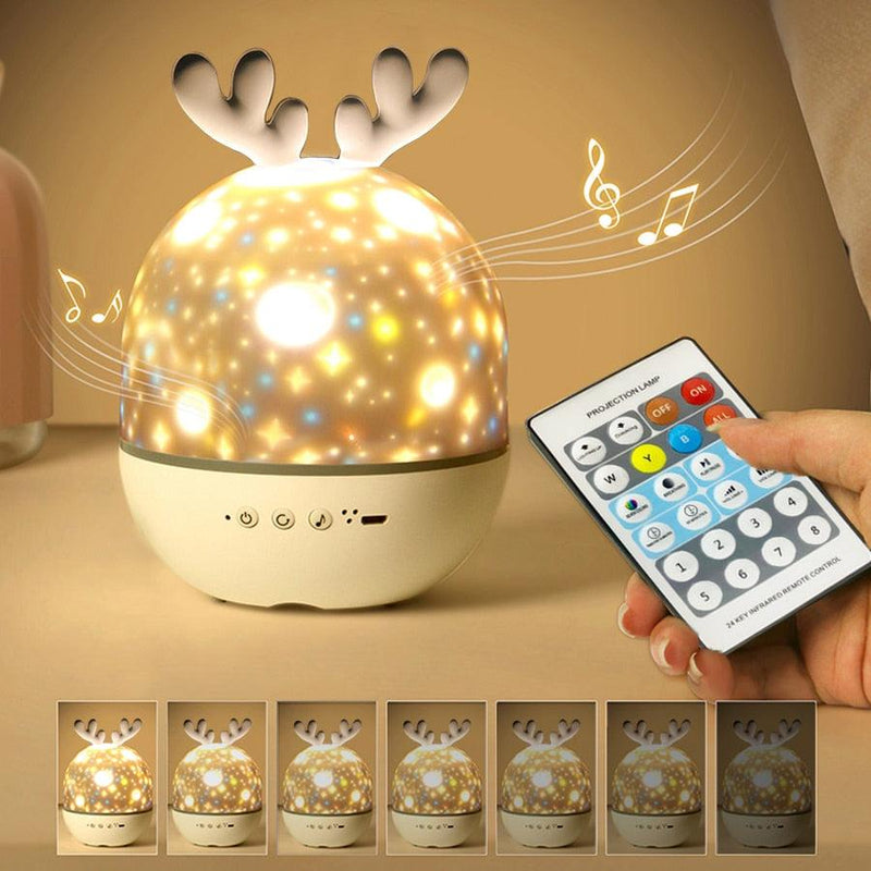 Rotating LED Lamp Colorful Sky Projector Night Light With BT Speaker