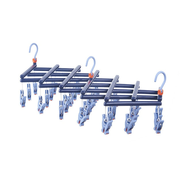 29-Clip Collapsible Space Saving Mega-Hanger | Great for Socks, Undergarments, Ties, etc.