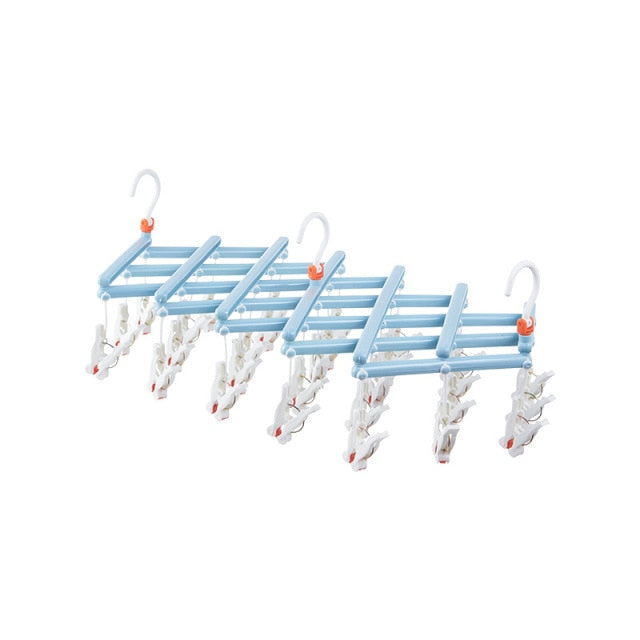 29-Clip Collapsible Space Saving Mega-Hanger | Great for Socks, Undergarments, Ties, etc.