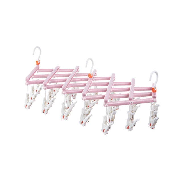 29-Clip Collapsible Space Saving Mega-Hanger | Great for Socks, Undergarments, Ties, etc.