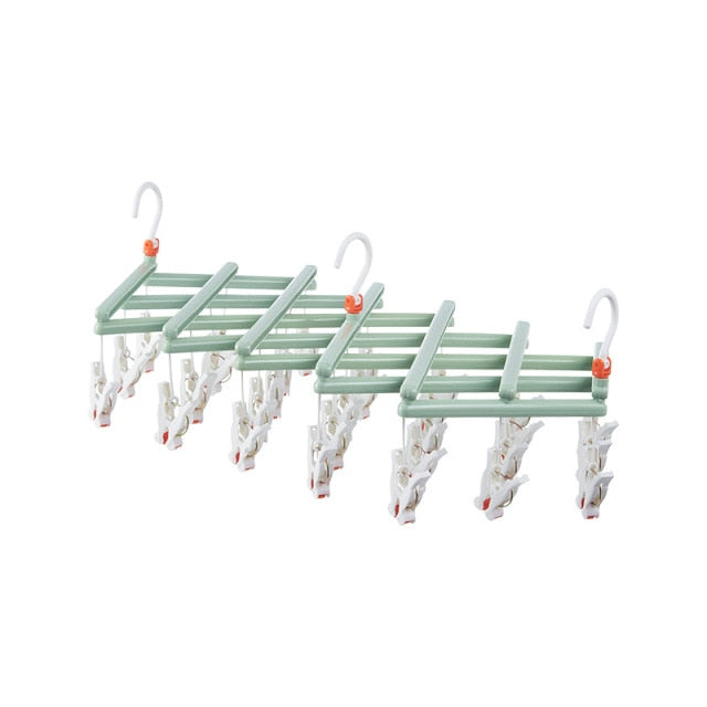 29-Clip Collapsible Space Saving Mega-Hanger | Great for Socks, Undergarments, Ties, etc.