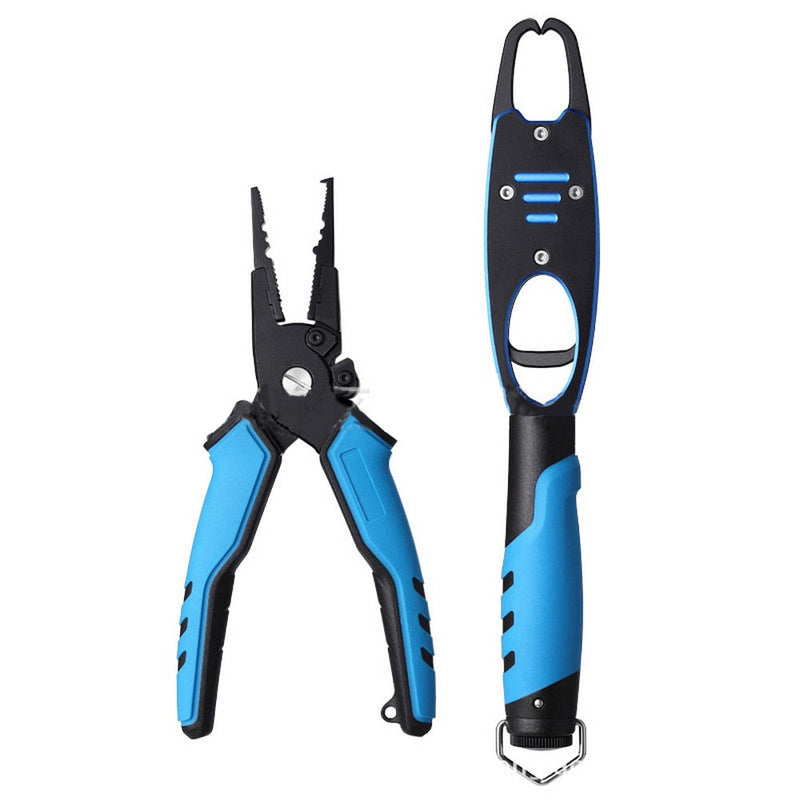 High Grade Aluminum Fish Grip/Scaler & Fisherman Pliers | 2pcs