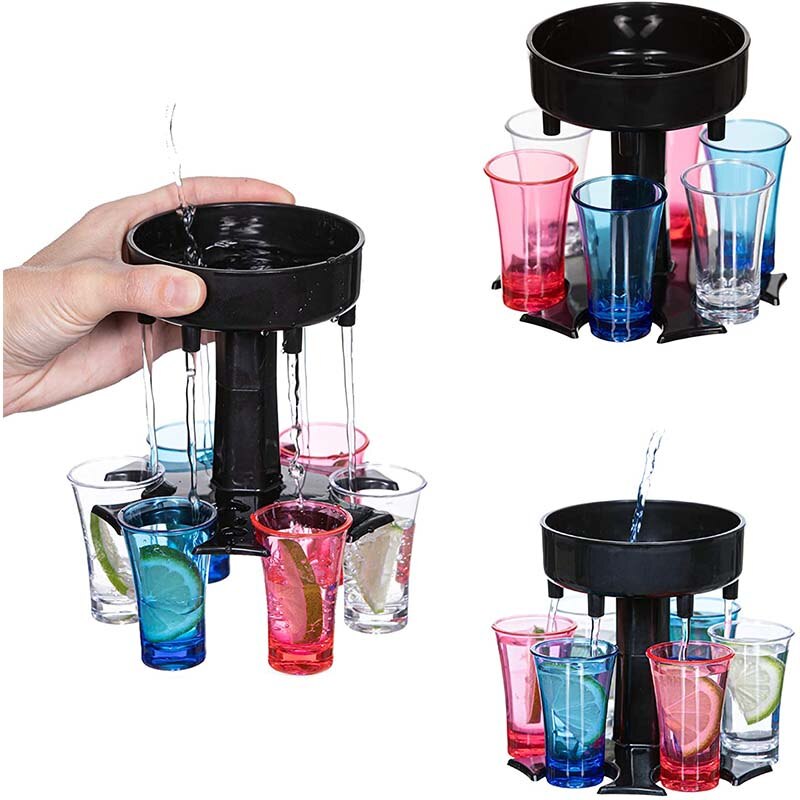 Liq4All | 6 Shot Glass Liquor Simultaneous Multi-Dispenser