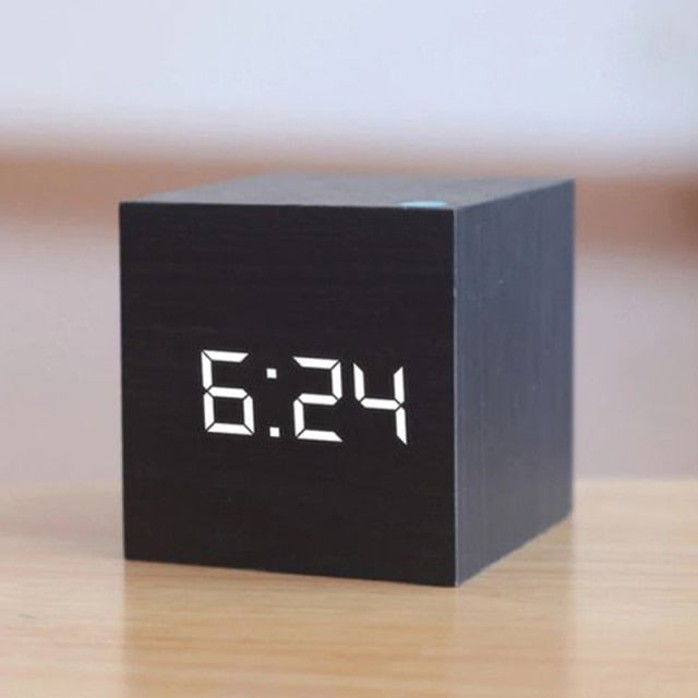 BloClock | Elegant Wooden Cube Clock | Digital | USB