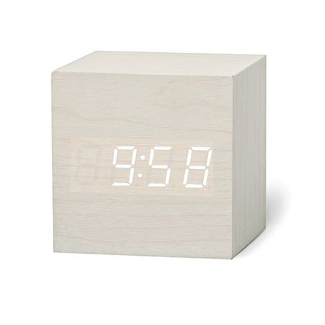 BloClock | Elegant Wooden Cube Clock | Digital | USB