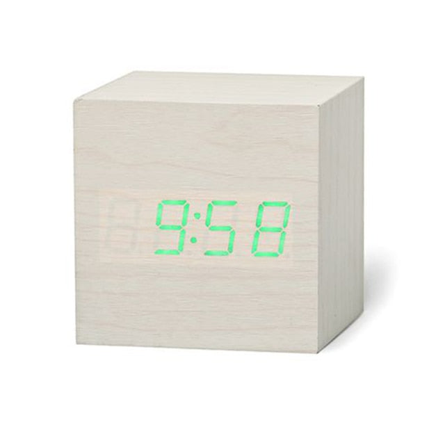 BloClock | Elegant Wooden Cube Clock | Digital | USB