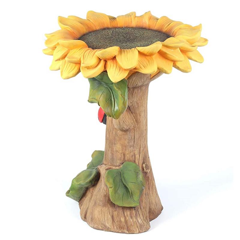 Sunflower Sculpture Birdbath & Feeder