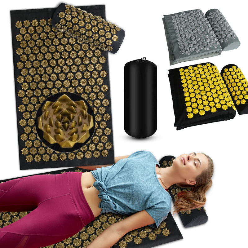 Acupressure Yoga Mat & Pillow Set Massage Body Mat