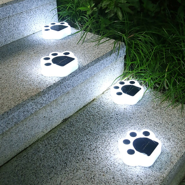 Paw Print Outdoor Lawn & Garden Lights | Set of 4