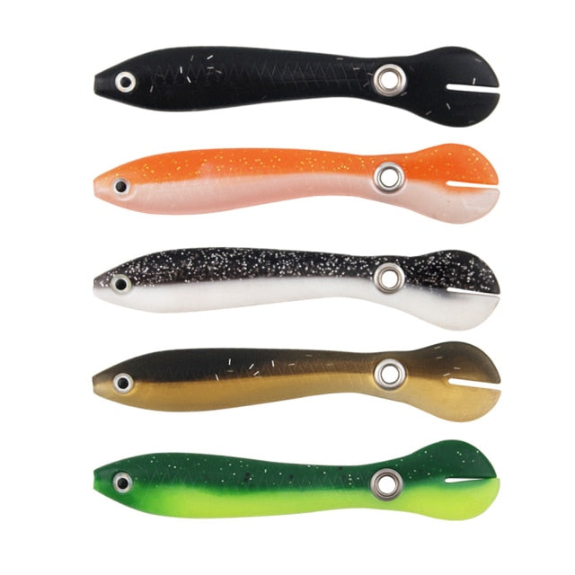 5pcs Bionic Tail Soft Fishing Lures | 4" Length