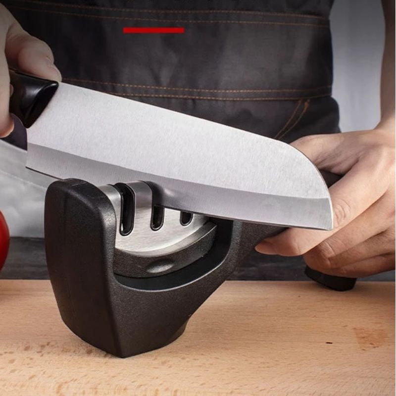 Heavy Duty Kitchen Knife Sharpener | 3 Stages | Tungsten, Ceramic & Diamond