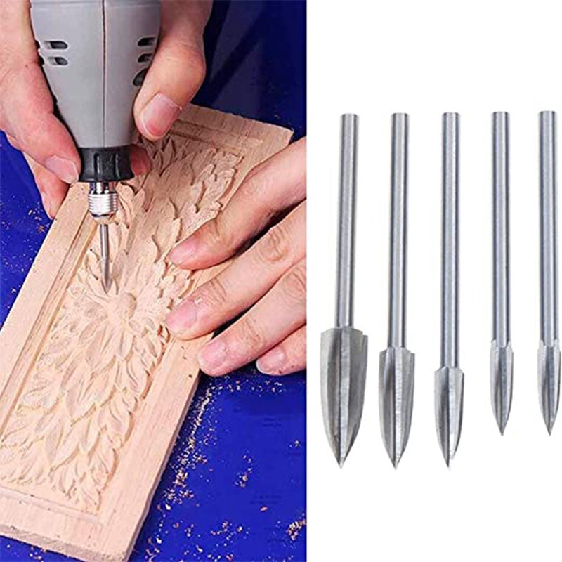 Wood Carving and Engraving Bit Set  5PCs