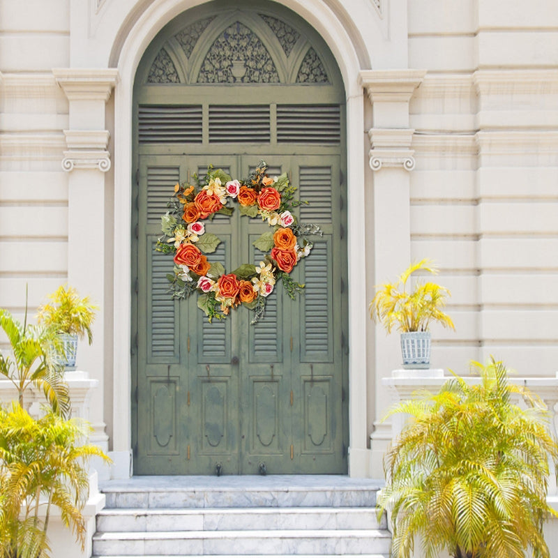 Rose Garland Wreath | Front Door Decor | Spring & Summer