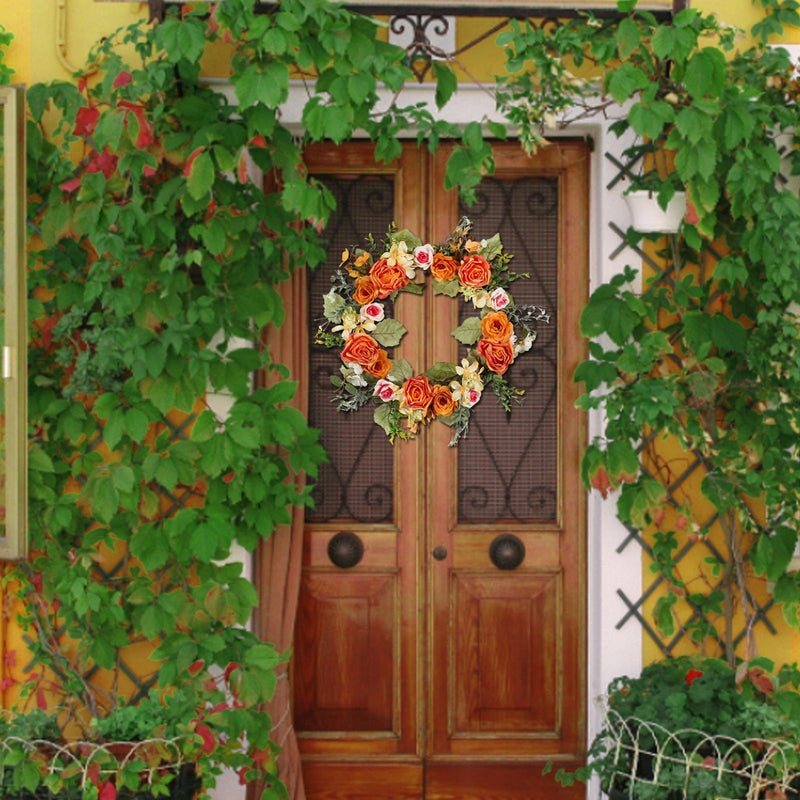 Rose Garland Wreath | Front Door Decor | Spring & Summer