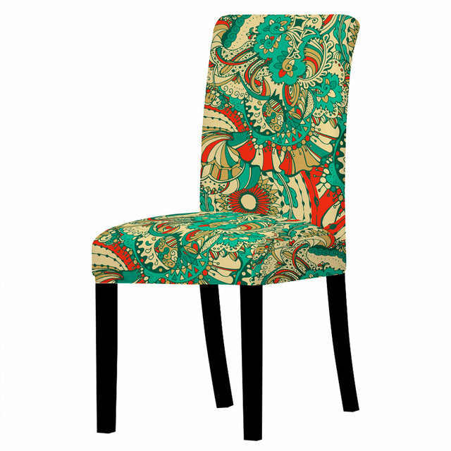 Bohemian Style Chair Cover | Stretchable | 24 Patterns