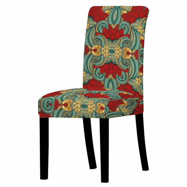 Bohemian Style Chair Cover | Stretchable | 24 Patterns