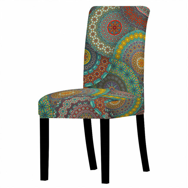 Bohemian Style Chair Cover | Stretchable | 24 Patterns