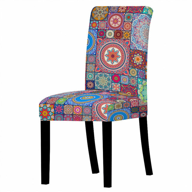 Bohemian Style Chair Cover | Stretchable | 24 Patterns