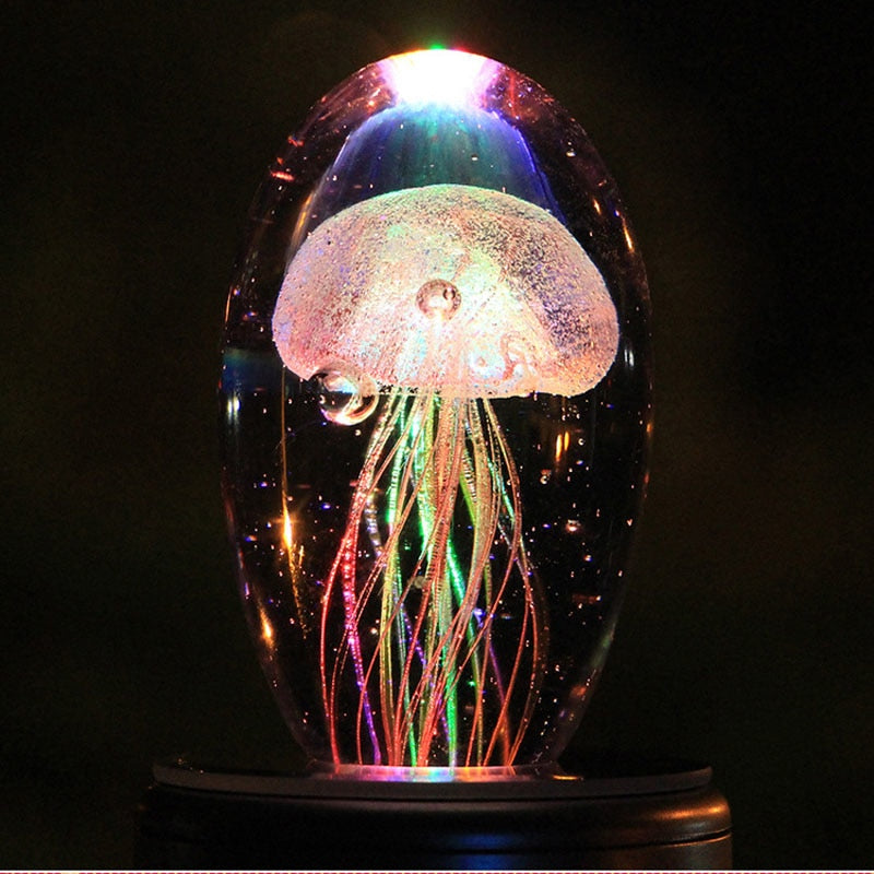 3D Jellyfish Crystal Table Lamp