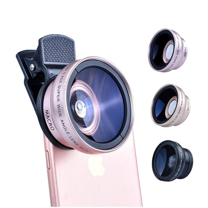 0.45X Wide Angle+12.5X Macro Lens Professional HD Phone Camera Lens 2in1