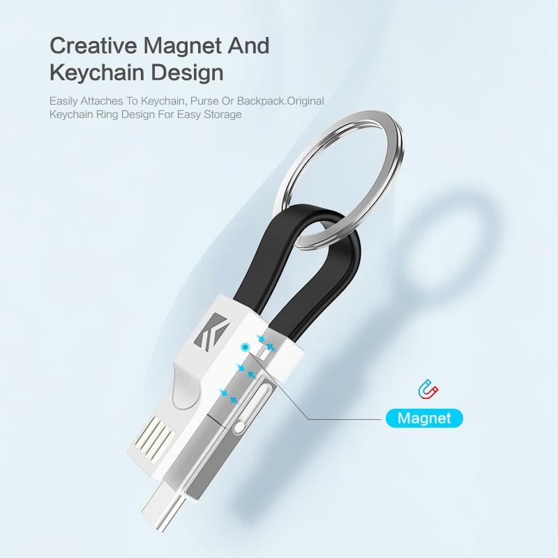 3 in 1 Mini Key Chain USB Cable With Fast Data Sync Charging Cable