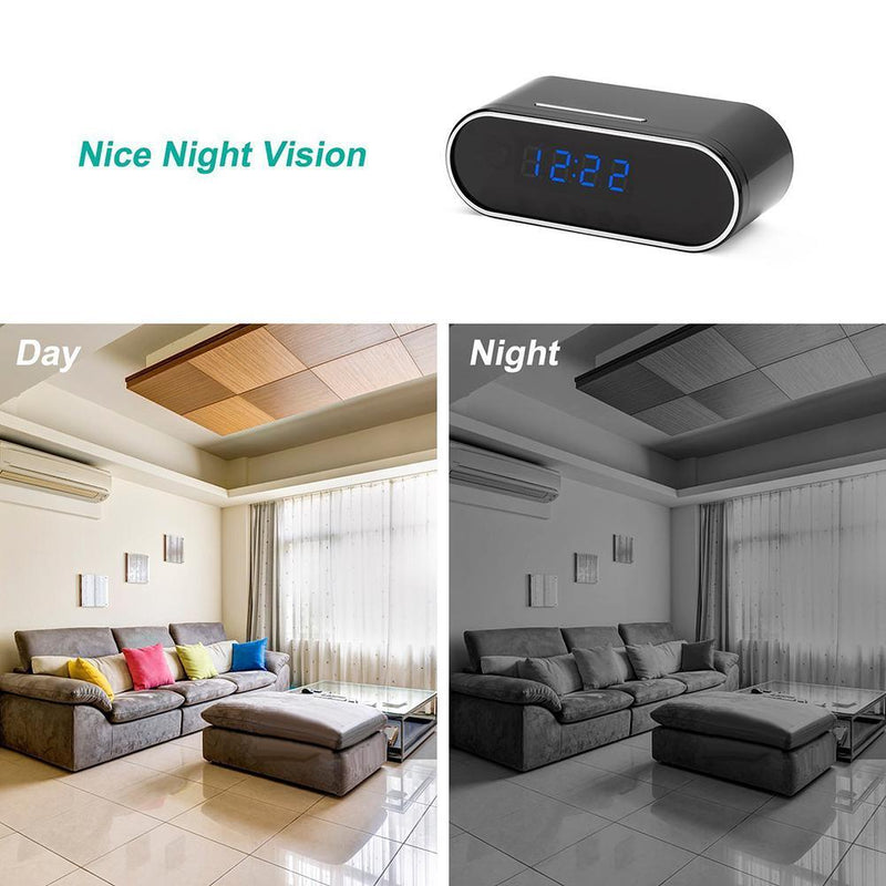 Mini Camera Clock Time with Security Night Vision