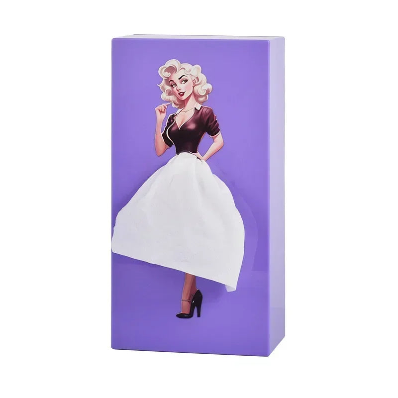 Puffy Flying Skirt Girl Tissue Box – Fun & Chic Anime-Inspired Desktop Decor