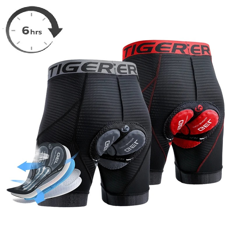 Breathable Men's Padded Cycling Shorts – 5D Underwear with Anti-Slip Leg Grips