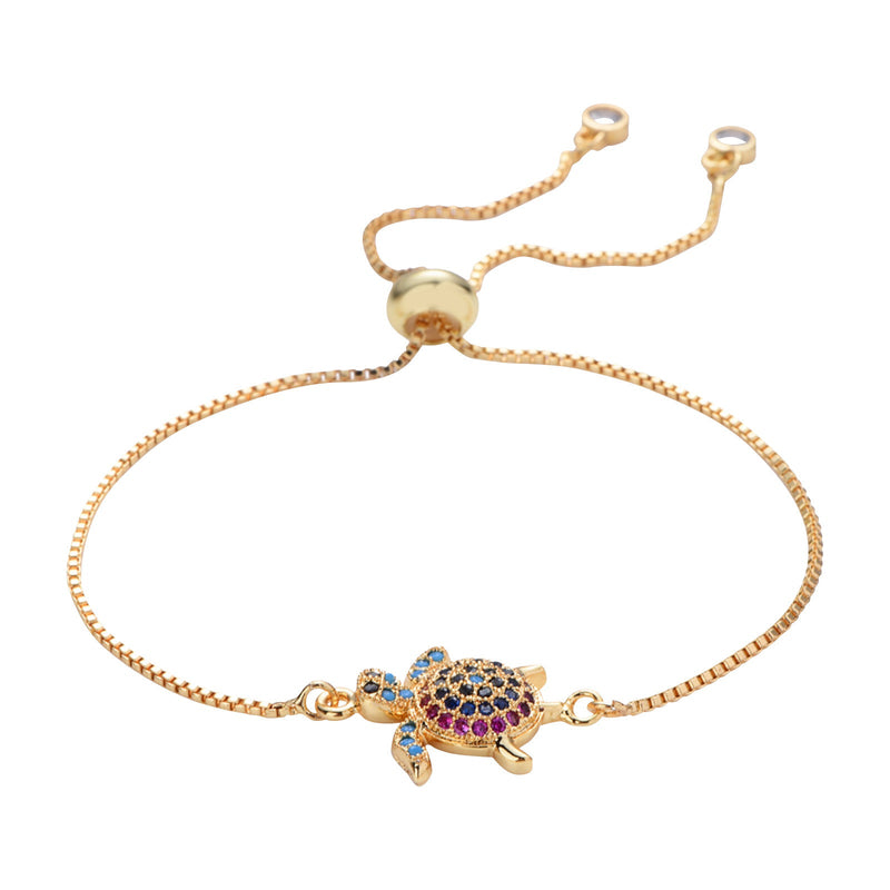 Silver Love Heart Turtle Bracelet – Stainless Steel Lucky Charm Jewelry Gift for Stylish, Romantic Women
