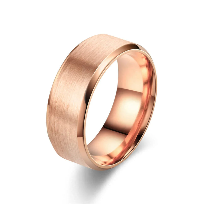 Charm Jewelry Ring for Men & Women – Black Stainless Steel Wedding Band with Matte Finish for Stylish Appeal