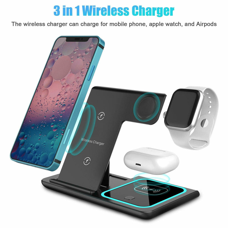 3-in-1 Wireless Car Charging Station for iPhone, iWatch, Samsung AirPods - Essential for RV Travel