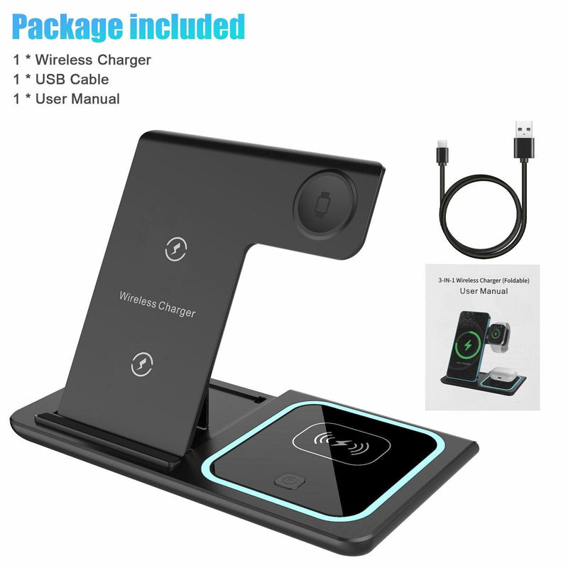 3-in-1 Wireless Car Charging Station for iPhone, iWatch, Samsung AirPods - Essential for RV Travel
