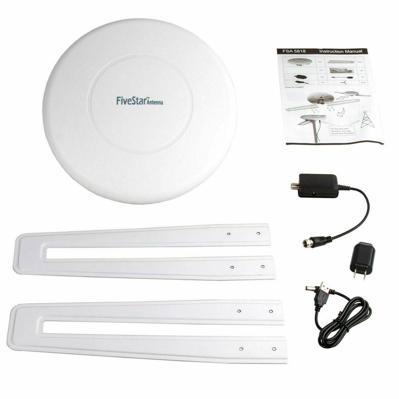 4K 360 Degree Omni Directional Outdoor Long Range Digital Amplified HDTV Antenna- Reception 120 Miles